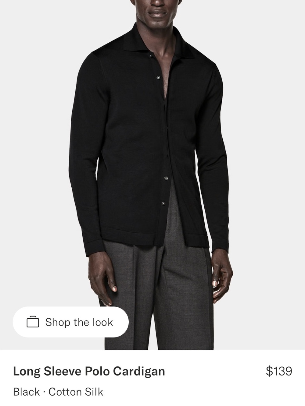 Suitsupply Black Men's Button Cardigan